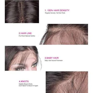 Buy Straight Lace Front Wig - Premium 9A Brazilian Hair, 16 Inch