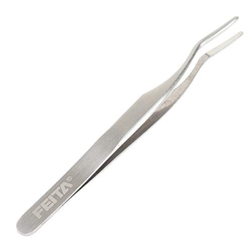 FEITA Professional Curved Eyelash Tweezer - Easy Application & Removal, Silver