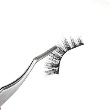 FEITA Professional Curved Eyelash Tweezer Easy Application Silver