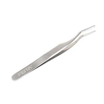 FEITA Professional Curved Eyelash Tweezer Easy Application Silver
