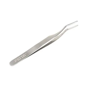 FEITA Professional Curved Eyelash Tweezer Easy Application Silver