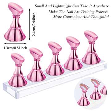 2 Sets Acrylic Nail Display Stand,Magnetic Nail Tip Practice Holders,Training Fingernail,Nail Art St...