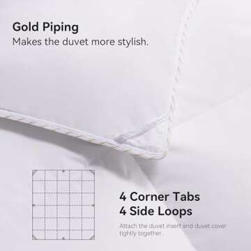 LESNNCIER Luxury Goose Feathers Down Comforter King Size, 750 FP Fluffy All Season Duvet Insert King, Ultra-Soft Hotel Bedding Comforter with Sorona Fill (White, 106x90 Inches)