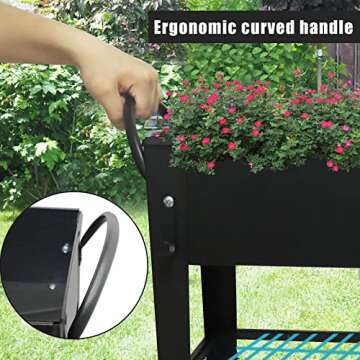 Fleecy day Raised Garden Planter Beds with Wheels Legs, Large Planters Box for Indoor Outdoor Plants,Metal Galvanized Elevated Rectangle Herb Planter Box for Vegetables Flower Patio 31.5" H