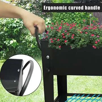 Fleecy day Raised Garden Planter Beds with Wheels Legs, Large Planters Box for Indoor Outdoor Plants,Metal Galvanized Elevated Rectangle Herb Planter Box for Vegetables Flower Patio 31.5" H