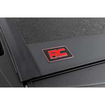 Rough Country Hard Low Profile Tri-Fold Truck Bed Tonneau Cover for Ram 1500 (2009-2018)/2500 (2011-2024)- Fits 6'4" (76.3") Bed, Flush Aluminum Panels