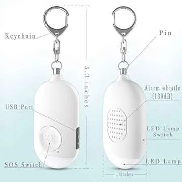 Kimfly Safesound Personal Alarm Siren Song 1-Pack - 130dB Self Defense Alarm Keychain with Emergency LED Flashlight - Security Personal Protection Devices for Women Girls Kids and Elderly