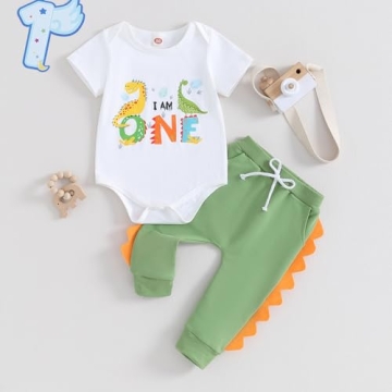 Dinosaur Birthday Outfit for 1 Year Old Boys