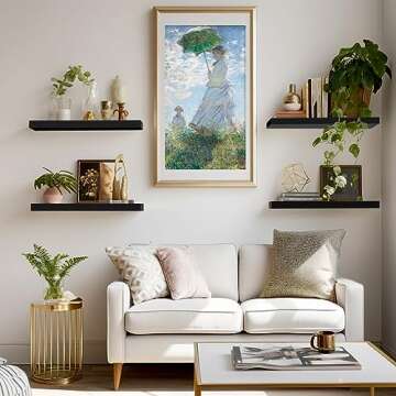 LaVie Home Floating Shelves, 15.6 Inch Wall Shelf Set of 3, Hanging Shelf with Invisible Brackets, W...