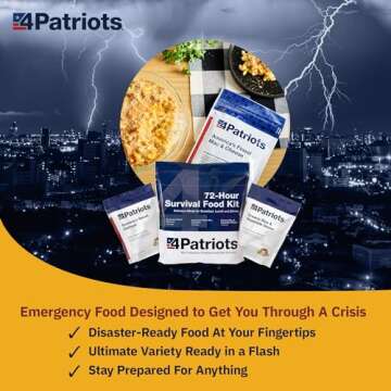 4Patriots 72-Hour Survival Food Kit: Emergency Food Supply Designed to Last 25 Years, 20 Servings