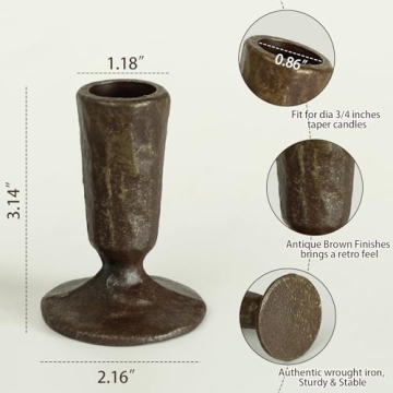 Elegant Handcrafted Black & Gold Iron Candle Holders