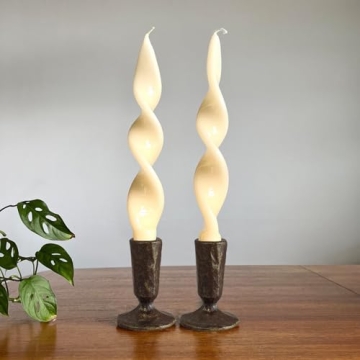 Elegant Handcrafted Black & Gold Iron Candle Holders
