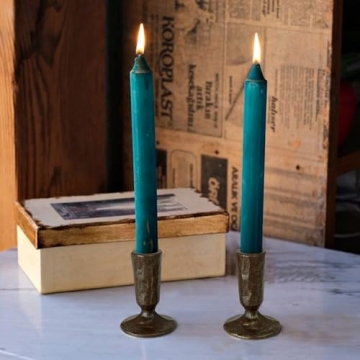 Elegant Handcrafted Black & Gold Iron Candle Holders