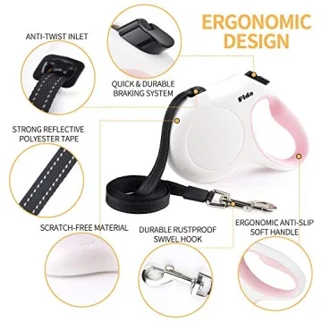 Fida Retractable Dog Leash with Waste Bags 16 ft