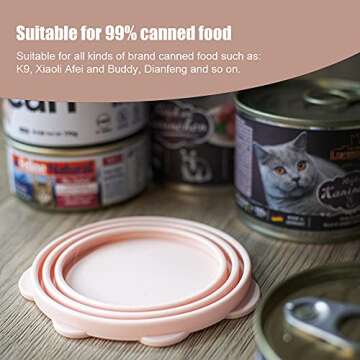 mwellewm 6Pcs Pet Food Can Supplies Set 2Pcs Universal Silicone Can Covers Cat Can Lids 2Pcs Multifuctional Mini Spatula Pet Can Opener and 2Pcs Dog Spoons for Pets Dogs Cats Feeding Can