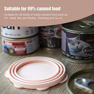 mwellewm 6Pcs Pet Food Can Supplies Set 2Pcs Universal Silicone Can Covers Cat Can Lids 2Pcs Multifuctional Mini Spatula Pet Can Opener and 2Pcs Dog Spoons for Pets Dogs Cats Feeding Can