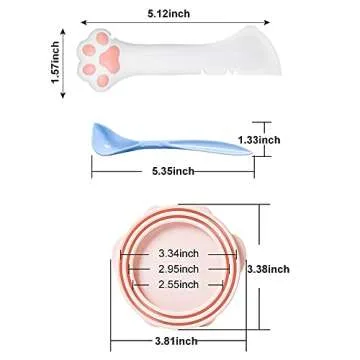 mwellewm 6Pcs Pet Food Can Supplies Set 2Pcs Universal Silicone Can Covers Cat Can Lids 2Pcs Multifuctional Mini Spatula Pet Can Opener and 2Pcs Dog Spoons for Pets Dogs Cats Feeding Can