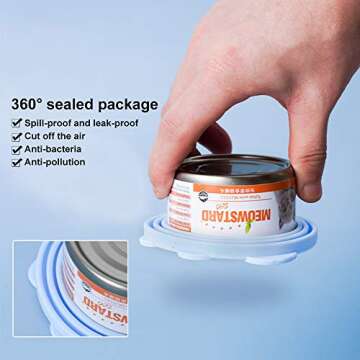 mwellewm 6Pcs Pet Food Can Supplies Set 2Pcs Universal Silicone Can Covers Cat Can Lids 2Pcs Multifuctional Mini Spatula Pet Can Opener and 2Pcs Dog Spoons for Pets Dogs Cats Feeding Can