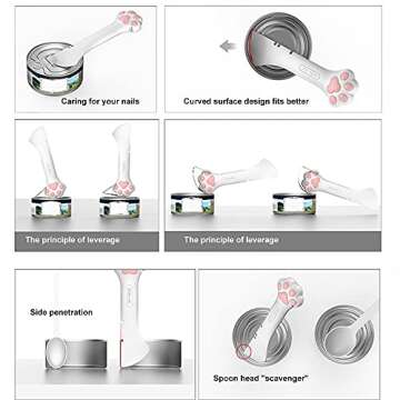 mwellewm 6Pcs Pet Food Can Supplies Set 2Pcs Universal Silicone Can Covers Cat Can Lids 2Pcs Multifuctional Mini Spatula Pet Can Opener and 2Pcs Dog Spoons for Pets Dogs Cats Feeding Can