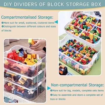 Stackable Lego Storage Organizer Adjustable Compartments Lids
