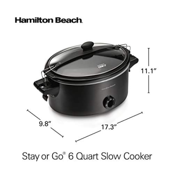 Hamilton Beach Stay or Go Slow Cooker - 6 Quart Black