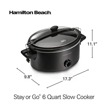 Hamilton Beach Stay or Go Slow Cooker - 6 Quart Black