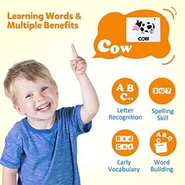 Coogam Wooden Blocks Spelling Game, Color Alphabet Letters Matching Flash Cards ABC Cubes Sight Words Learning Educational Montessori Puzzle Gift for Preschool Kids Boys Girls Age 3 4 5 Years Old