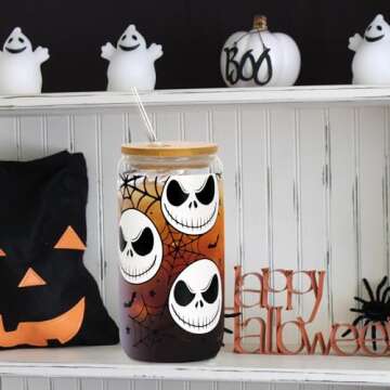 Joyseller Halloween Can Glass for Coffee & Drinks