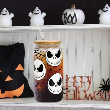 Joyseller Halloween Can Glass for Coffee & Drinks