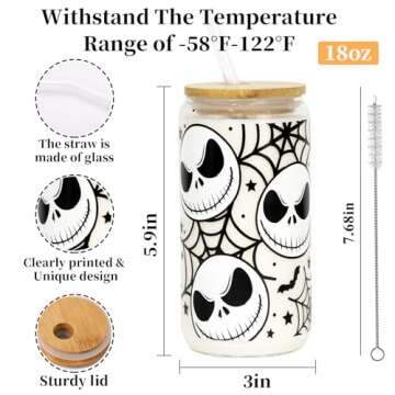 Joyseller Halloween Can Glass for Coffee & Drinks