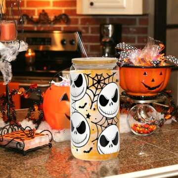 Joyseller Halloween Can Glass for Coffee & Drinks