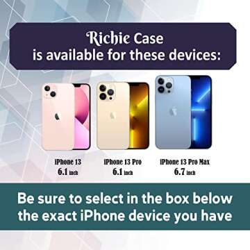 Richie Luxury Phone Wallet Case for Women for iPhone 13 Pro Case with Strap - Includes Crossbody Pearl Necklace Lanyard & Adhesive PU Leather Credit Card Holder - Hands-Free Carrying - Clear, 6.1"