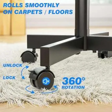 Rfiver Mobile TV Cart - Adjustable Stand for TVs 23-60"