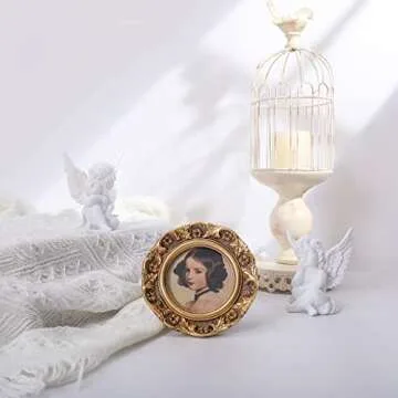 VINLIFE Antique Gold Vintage Picture Frames 3x3 for Home Decor and Gifts