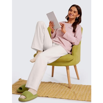 CRZ YOGA Fleece Lined Sweatpants for Women Wide Leg