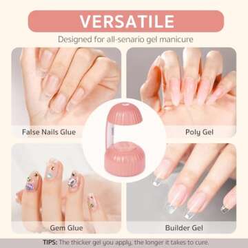 GAOY Mini UV Light for Gel Nails, Small Nail Cure Light, Mushroom LED Nail Lamp, USB Nail Dryer for Fast Curing, Pink