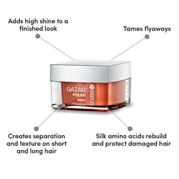 SEVEN GAZAR Polish Hair Gloss Treatment for Women & Men, Curly Hair Products Braid Balm Pomade & Curl Cream Styling Gel Paste for Frizz Control with Amino Acid, Made in USA, 1.7oz