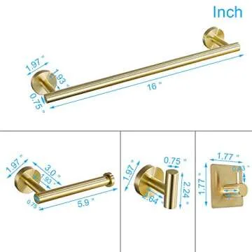 TocTen Stainless Steel Bathroom Hardware Set 5 PCS