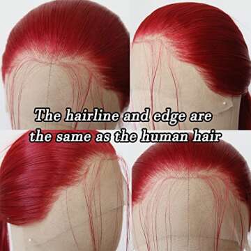 BTWTRY Red Lace Front Synthetic Wig - Stunning Versatility for Women