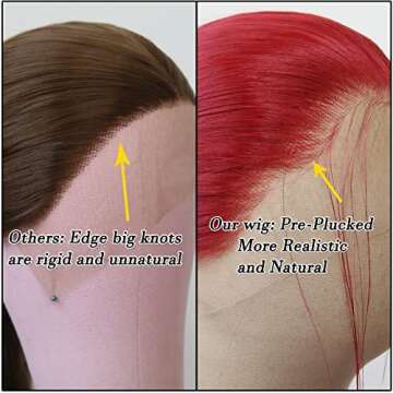 BTWTRY Red Synthetic Lace Front Wig for Fashion Lovers