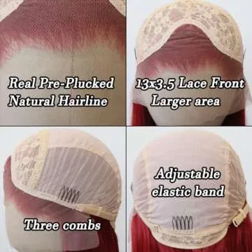 BTWTRY Red Synthetic Lace Front Wig for Fashion Lovers