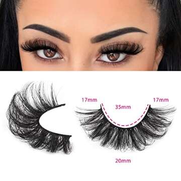 Focipeysa Lashes Mink Fluffy Wispy False Eyelashes 20mm Dramatic Faux Mink Eyelashes D Curl Long Fak...