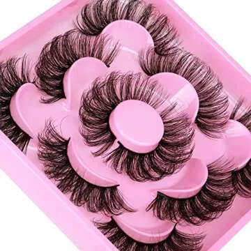 Focipeysa Lashes Mink Fluffy Wispy False Eyelashes 20mm Dramatic Faux Mink Eyelashes D Curl Long Fake Lashes Pack Look Like Extension