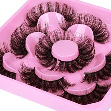 Focipeysa Lashes Mink Fluffy Wispy False Eyelashes 20mm Dramatic Faux Mink Eyelashes D Curl Long Fake Lashes Pack Look Like Extension