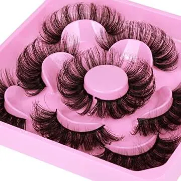 Focipeysa Lashes Mink Fluffy Wispy False Eyelashes 20mm Dramatic Faux Mink Eyelashes D Curl Long Fake Lashes Pack Look Like Extension