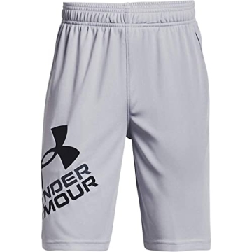 Under Armour boys Prototype 2.0 Logo Shorts , Mod Gray (011)/Black , Youth Medium
