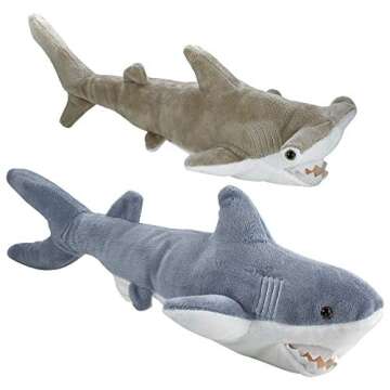 Bedwina Large Stuffed Shark Duo for Kids | 14" & 13"