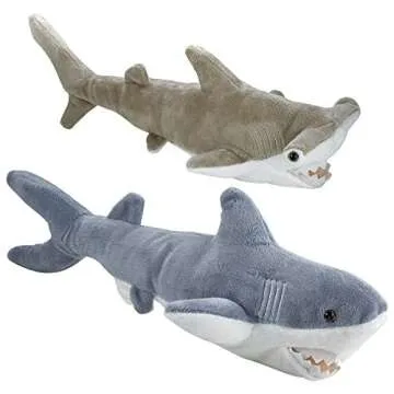 Bedwina Large Stuffed Shark Duo for Kids | 14" & 13"