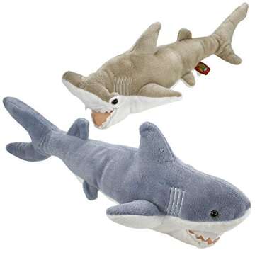 Bedwina Large Stuffed Shark Duo for Kids | 14" & 13"