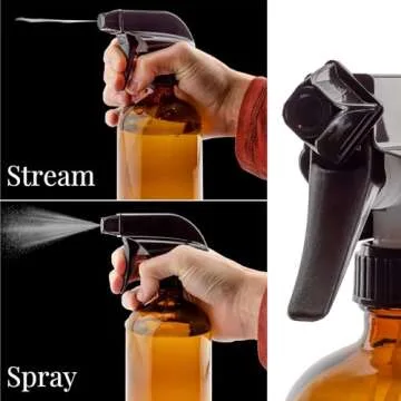 Cornucopia Brands 3-Setting Mist Spray & Stream Sprayer Replacement Parts (6-Pack); Fits Standard 8oz / 16oz Boston Round 28/400 Neck Bottles